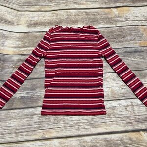 Wonder Nation Striped Girls Long Sleeve Shirt